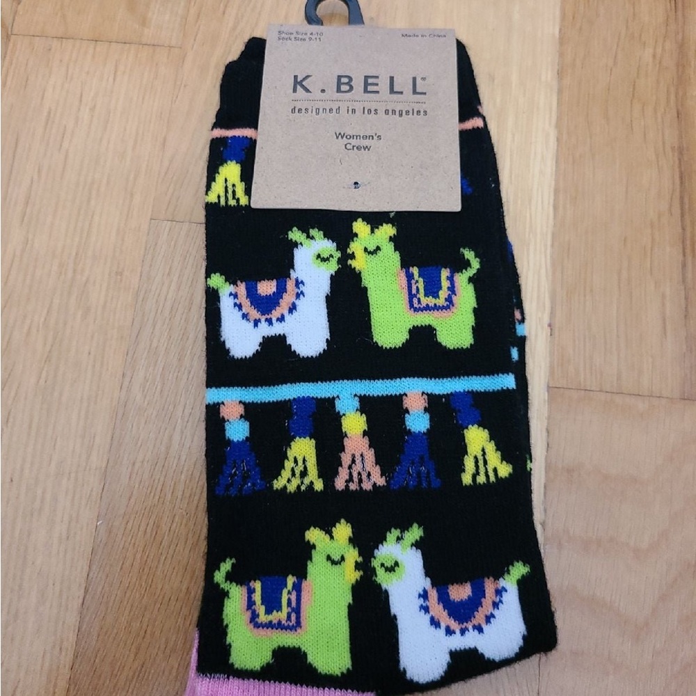 K. Bell Llama Patterned Socks women’s